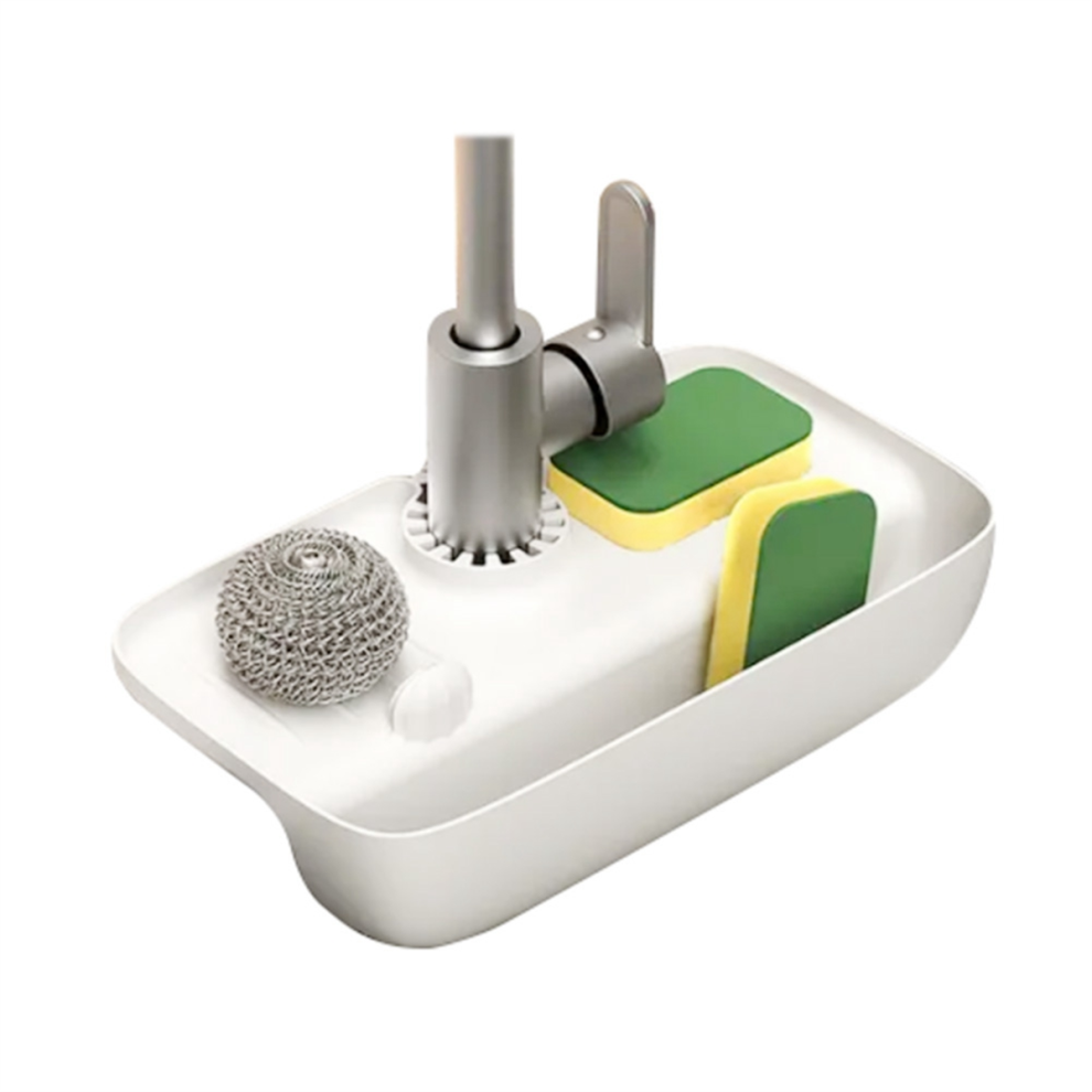 Household Sink Drain Rack Faucet Splash Proof Pad Rag Steel Wool Gadget Storage Box,B 4852867426495