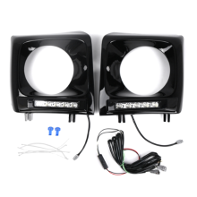 Car Head Light Bezel Grille LED Daytime Running for - W463 G63 1990-2018 Black