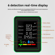 Czujnik jakości powietrza Total Smart WiFi, wielofunkcyjny, CO2/TVOC/HCHO/PM2.5/Temperatura/Wilgotność, czarny