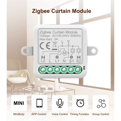 Tuya Zigbee Smart Curtain Switch Module Intelligent Circuit Breaker Support APP Remote Control for 2
