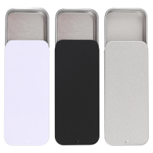 3 stuks metalen blikken containers met schuifdeksel, 3,14 x 1,33 0,47 inch draagbare blikken container, rechthoekige lege containers
