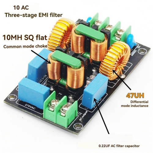 Power Filter Board Audio Amplifier Supply Common Mode High Current Electromagnetic HiFi 10A 2