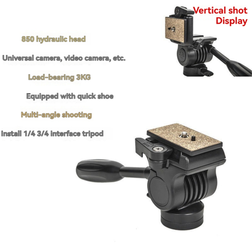 Video Camera Head Hydraulic Professional Damping Quick Release Plate Overhead Horizontal Vertical Tripod 2