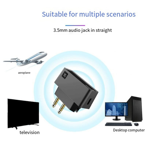 AK3046E Pro Wireless Bluetooth 5.0 Adapter for Airplane, with HD/LL/Adaptive Transmitter , Headphones 2