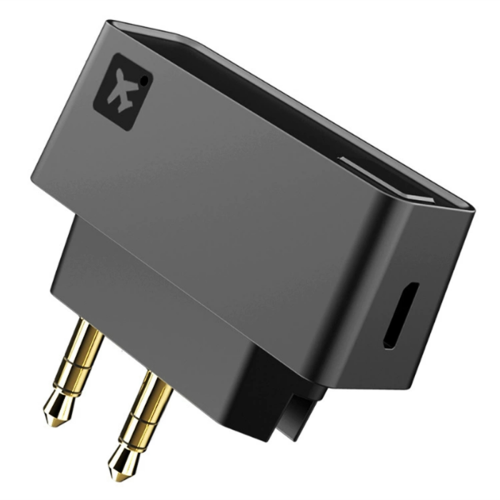 AK3046E Pro Wireless Bluetooth 5.0 Adapter for Airplane, with HD/LL/Adaptive Transmitter , Headphones
