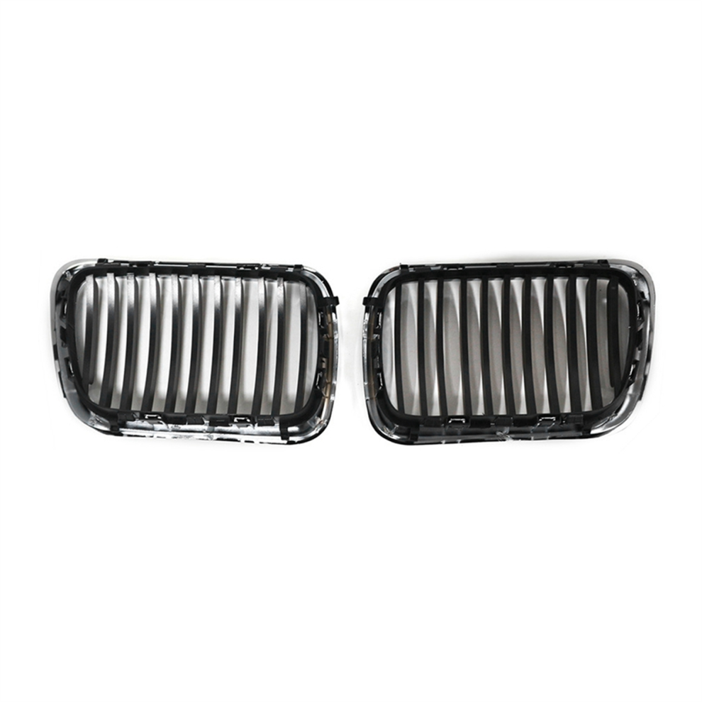 Car Chrome+Matte Front Kidney Grilles For E36 3 Series 328I 1997-1999 51138195151, 51138195152 Black 4852867445069