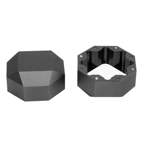 Octagonaler Aluminium-Billardkreidehalter 2-Schicht Schwarz 3,5 cm