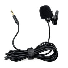 Mikrofon krawatowy stereo audio mini przewodowy z wtyczką 3,5 mm do karty dźwiękowej, aparatu, komputera stacjonarnego, 3 metry