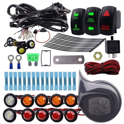 ATV UTV Blinker Kit Universal Licht mit Spalte Schalter 60D Horn LED Flasher