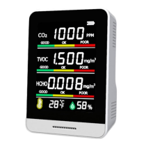Monitor de calidad del aire interior, sensor profesional y preciso de CO2, TVOC, HCHO, humedad y temperatura, para oficina, enchufe de la UE.