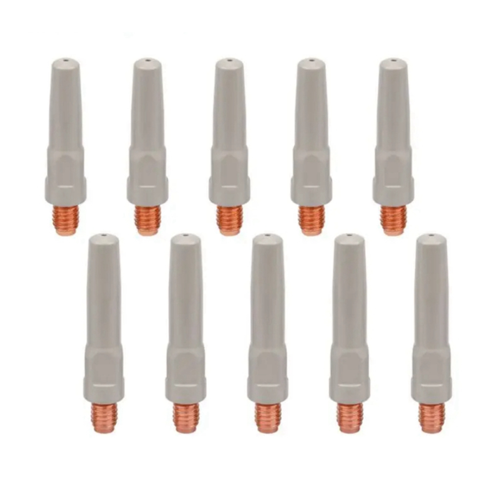 10Pcs Anti-Welding Slag Welding Wire Feeding Tips Coated Torch Nozzle Mig Tool Consumables 8.8X40x1.0mm 4852867448725