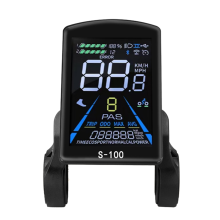 Wyświetlacz roweru elektrycznego S-100 LCD, sterowanie 24 V - 72 V, prędkościomierz, 5-pinowe złącze wodoodporne