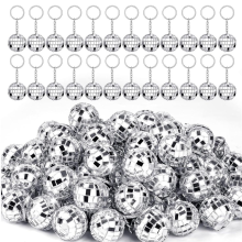 50 Stück Mini-Discokugel-Schlüsselanhänger, Spiegel, Schlüsselanhänger, Partygeschenke für 70er- und 80er-Jahre-Zubehör