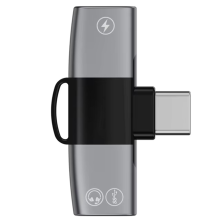 Rozdzielacz OTG 2 w 1 z podwójnym wejściem USB typu C do gniazda słuchawkowego AUX Audio, 15 W, ładowarka do 15 Pro B
