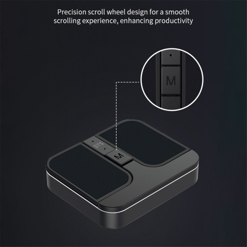 Mini Square Mouse Wireless Computer 3 Mode BT/2.4G/USB Capacitive for PC Laptop Notebook Desktop Silver