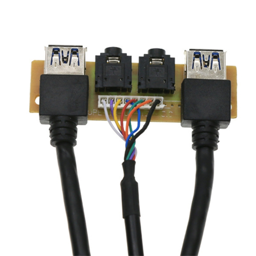 60cm Front for Case Panel Usb3.0+Usb3.0 High Definition Audio Jack Port I/O Board Internal Cable Line Hub Wired Network 2
