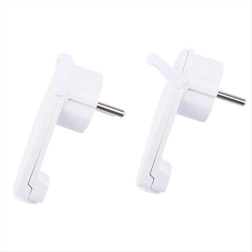 2 enchufes Schuko blancos en ángulo, planos, 250 V (16 A) UE 1