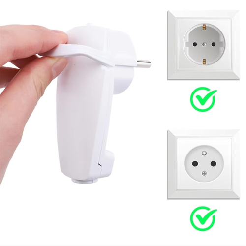 2 enchufes Schuko blancos en ángulo, planos, 250 V (16 A) UE 2