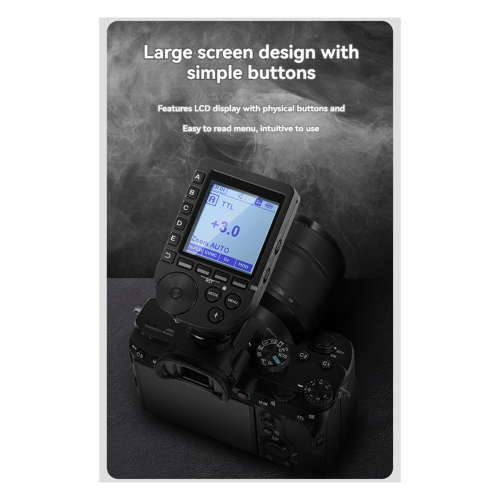 QPRO-C TTL Wireless Flash Trigger for , 1/8000s HSS, Tilt Design, Large LCD 2