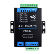 Convertitore Ethernet RS485 a ETH isolato industriale a 4 canali, supporta Modbus/MQTT/JSON, design DIN-rail