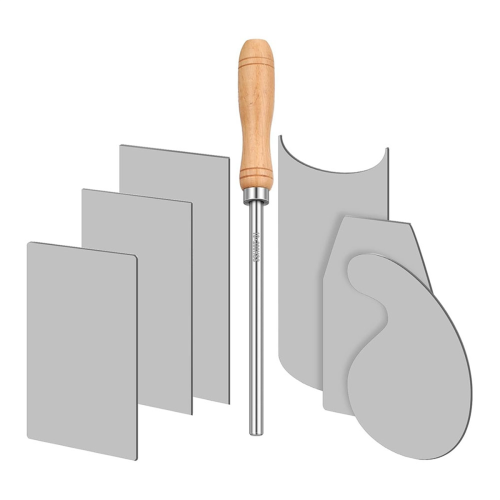 Card Scraper Burnisher and 6 Pcs Cabinet Set for Woodworking Burnishing Include 3 Rectangle 1
