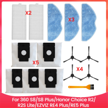 Do 360 S8/S8 Plus/ Choice R2/R2S Lite/RE4 Plus/RE5 Plus Części zamienne Szczotka Filtr Worek na kurz Ściereczka do mopa A