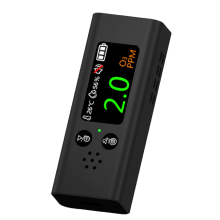 Detector portátil de O3/temperatura/humedad, monitor de calidad del aire para el hogar, carga USB, color negro