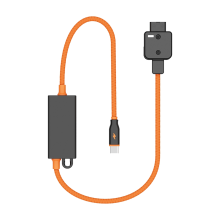 Kabel zasilający DT-PD 20 V-Mount z plecionym uchwytem D-Tap do szybkiego ładowania aparatów i telefonów przez USB-C PD