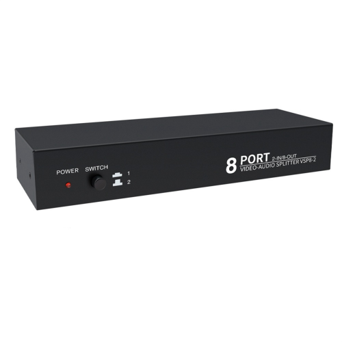 AV Splitter 2 in 8 Out Composite Video Way 3 Amplifier Distributor Switcher Box 1