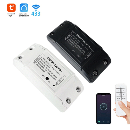 WiFi+433MHz Switch Smart Home Automation Relay Module Wireless Remote Control Supports APP Voice Black 2