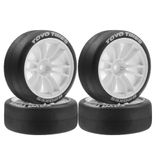 4pcs 65mm Hard Drift Tire Wheel for 1/10 TT01 TT02 XV01 PTG-2 RC Car White