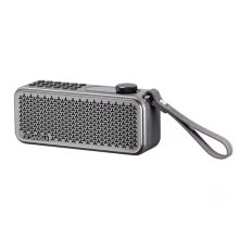 F60 Radio FM per anziani ricaricabile con doppia scheda, lettore altoparlante portatile Bluetooth, batteria da 3600 mAh, grigio