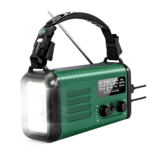 Radio de emergencia solar con manivela de 20000 mAh, NOAA/AM/FM, cargador de celular, lámpara, linterna y SOS