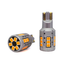 2 pcs LED bulb W16W 12-24V 100% CAN orange strong, no error