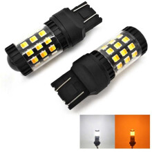 2 Stück W21/5W LED-Lampe 7443 12V CANBUS weiß-orange Off-Road