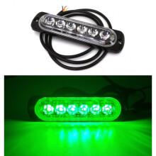 Stroboscooplamp 6 LED 12V-24V, groen