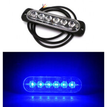 Stroboscooplamp 6 LED 12V-24V, blauw
