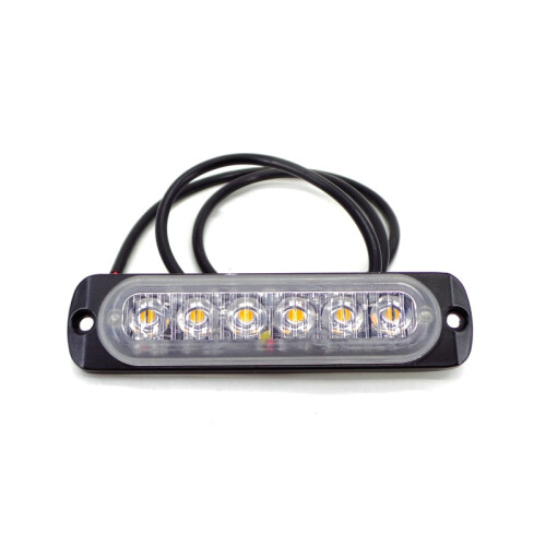 Stroboscooplamp 6 LED 12V-24V, oranje 2
