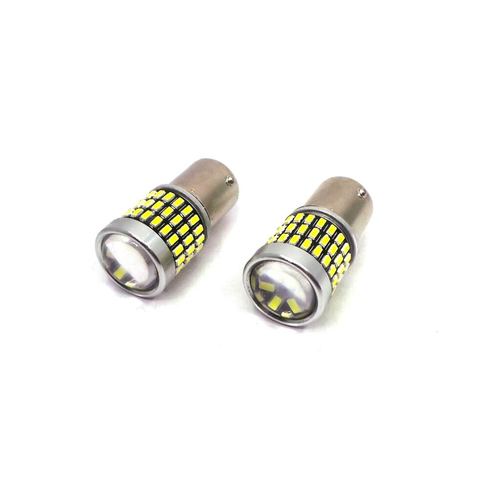 2 Pcs Led Bulb Ba15s 12-24V Canbus 2100 Lm With Lens White 5901414685782