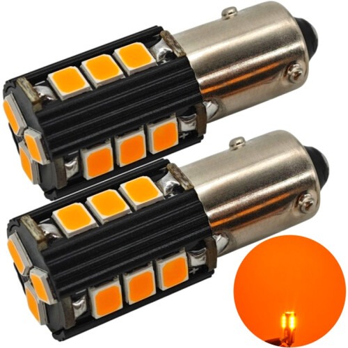 2 pcs LED bulb BAW9S, HY21W 12V CANBUS orange