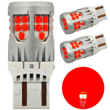 2 pcs W21/5W LED bulb 7443 10-50V no fault 2800lm red