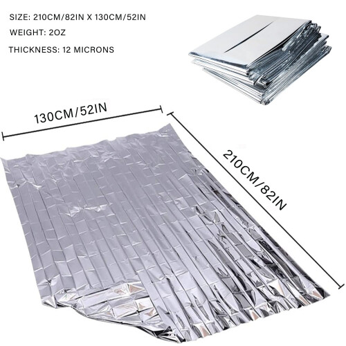 MIXIAO Survival/First Aid Blankets, Insulating, Reflective, Silver, 13 2