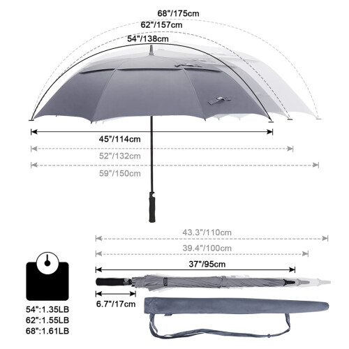 G4Free 47/54/58/62/68 Inch Automatic Open Golf Umbrella Extra Large Ov 1