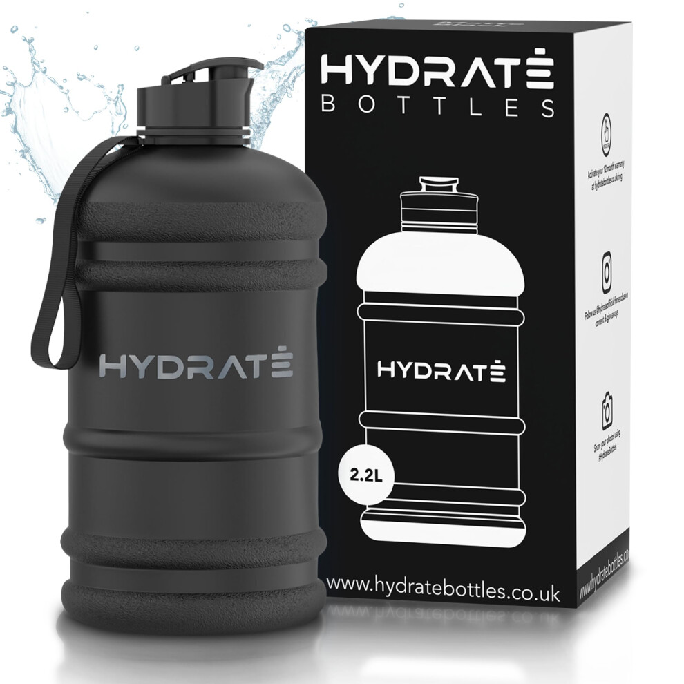 Hydrate Xl Jug 2.2 Litre Water Bottle - Bpa Free With Handle And Flip