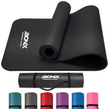Bionix Premium Printed Travel Yoga Exercise Mat w/Carry Straps, Thick