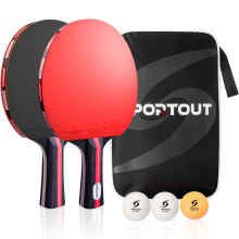 EasyroomTable Tennis Racket Bat Set, Pingpong Paddle with 2 Bats and 3