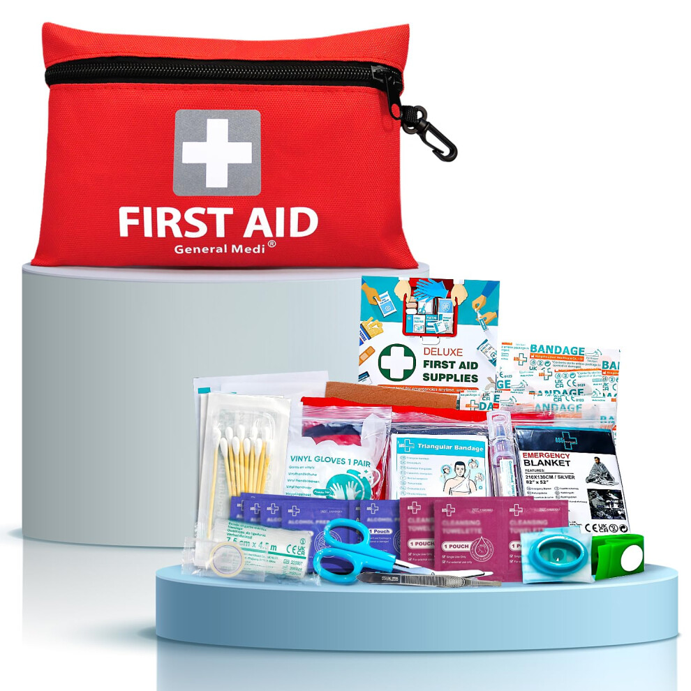 General Medi Mini First Aid Kit, 92 Pieces Small First Aid Kit - Inclu