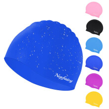 Nepfaivy Kids Swimming Cap Waterproof - Updated Size Silicone Swimming