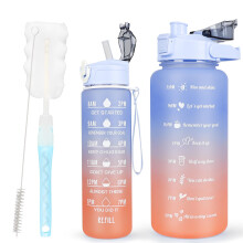 CodiCile 2 Pack Water Bottle Set - 2 Liters & 750ml With Straw, BPA Fr