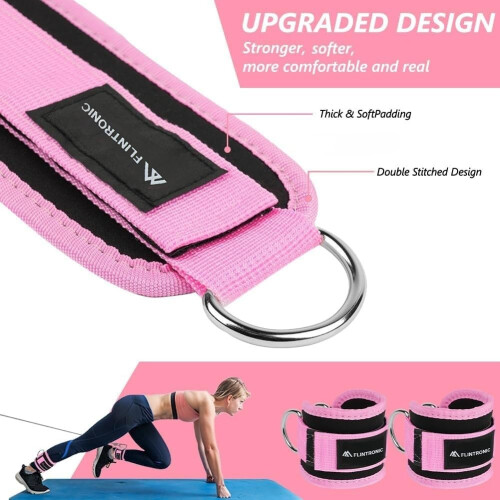 flintronic Ankle Straps for Cable Machine, Gym Cuffs with Double Stain 2